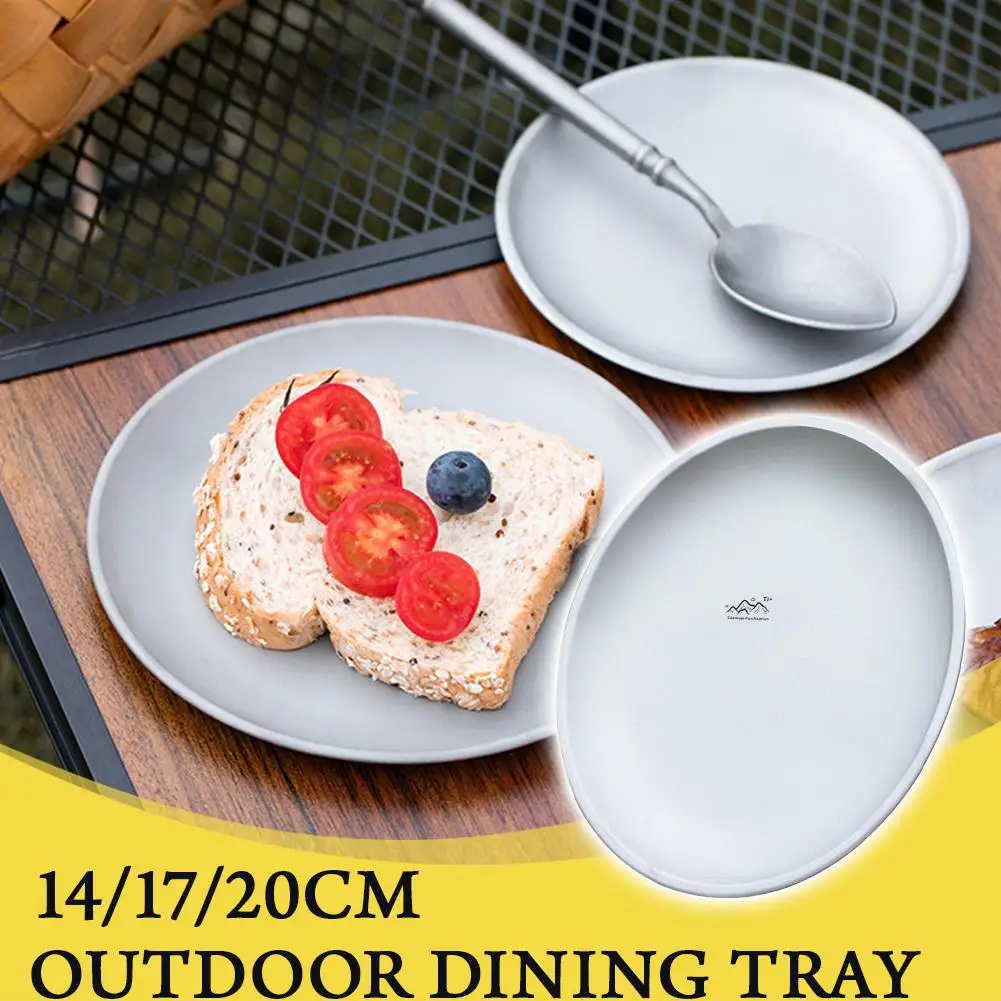 1pc/3pcs Stackable Titanium Camping Plate, Portable Food Tray for Hiking Travel Home Dinnerware