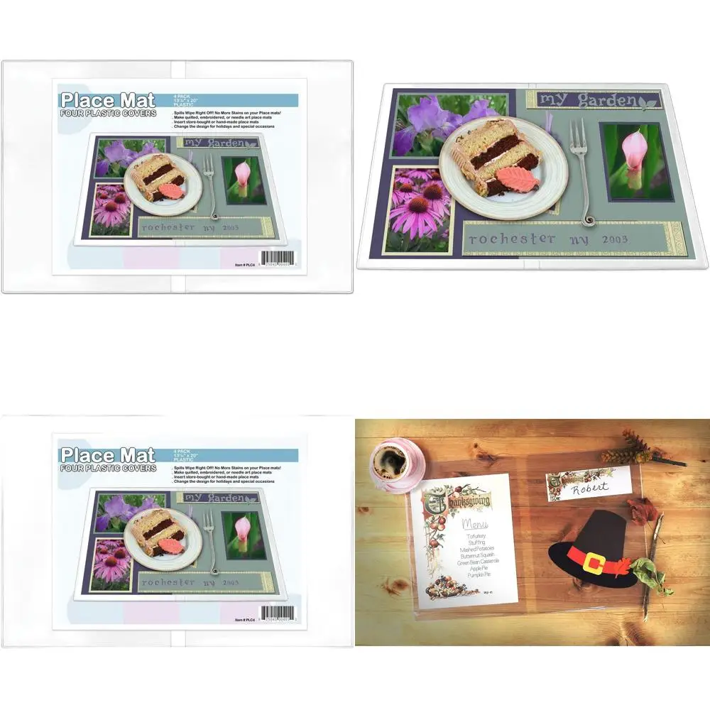 

Прозрачные пластиковые подставки под тарелки, 8 шт., 13,25 x 20 дюймов, прочные, для повседневного использования