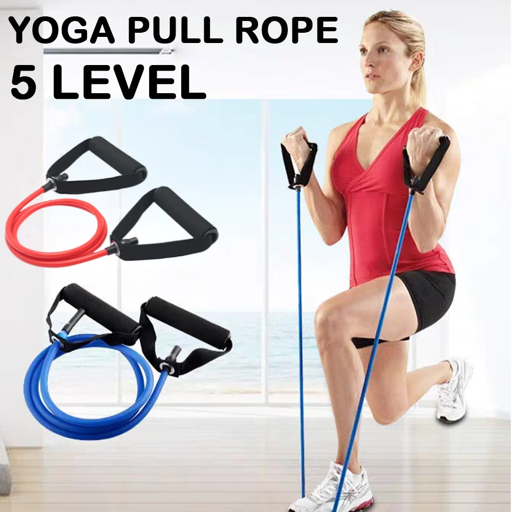 

1.2M TPE Yoga Resistance Bands Fitness Multifunction Latex Tension Pull Rope Body Building One-line Puller Arms Back Legs