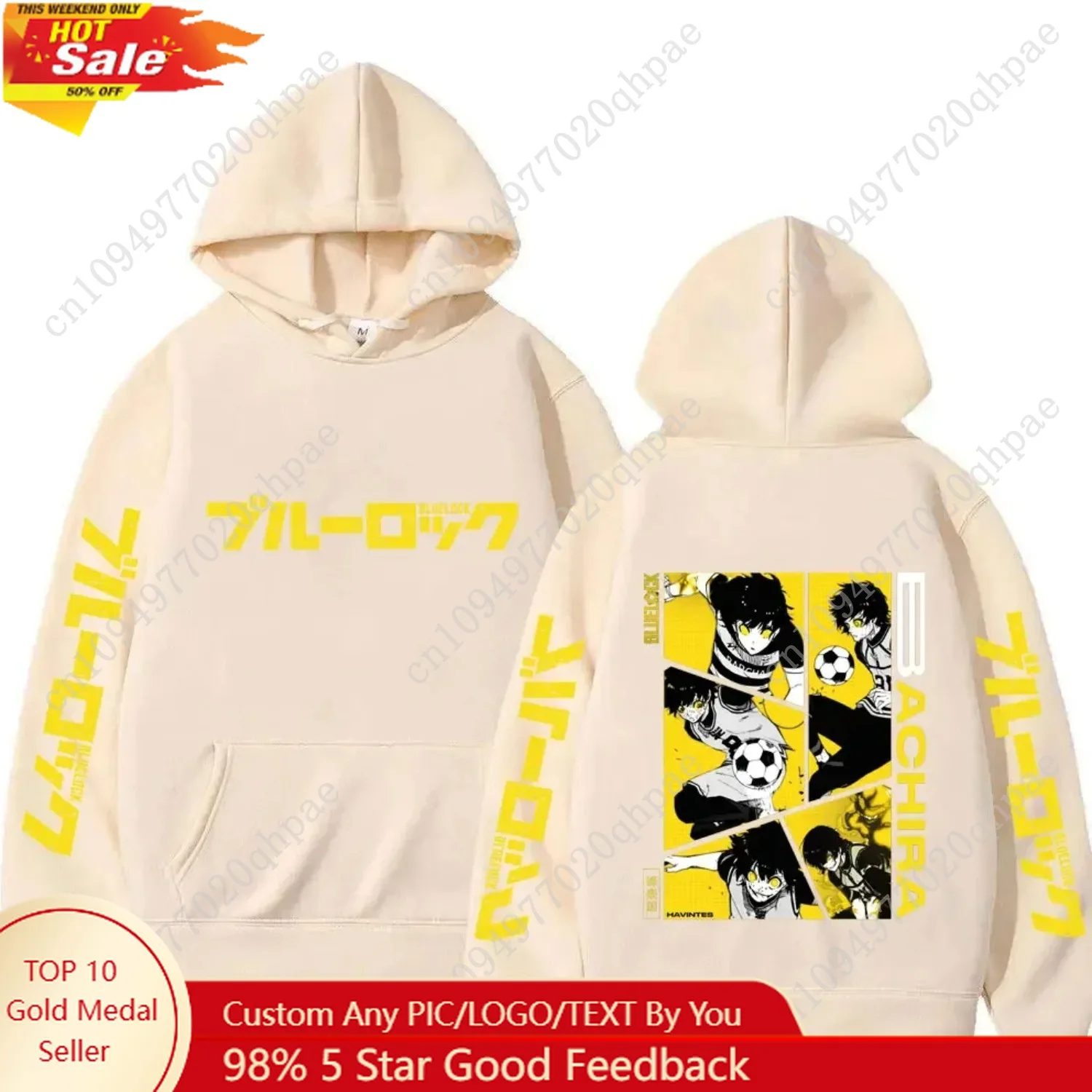 

Men Blue Lock Bachira Hoodie Autumn Winter Fashion Harajuku Casual Punk Long Sleeve Pullover Men Fleece O-Neck Sweatshirts