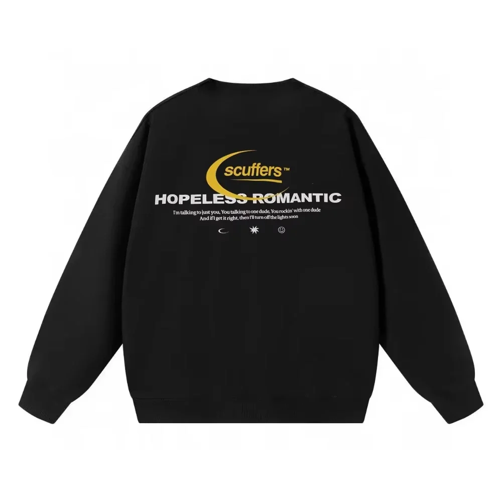 Scuffers Hopeless Romantic Round Neck Women Sweatshirts Gothic Y2k Tops Grunge Clothes Oversized Harajuku Goth Streetwear