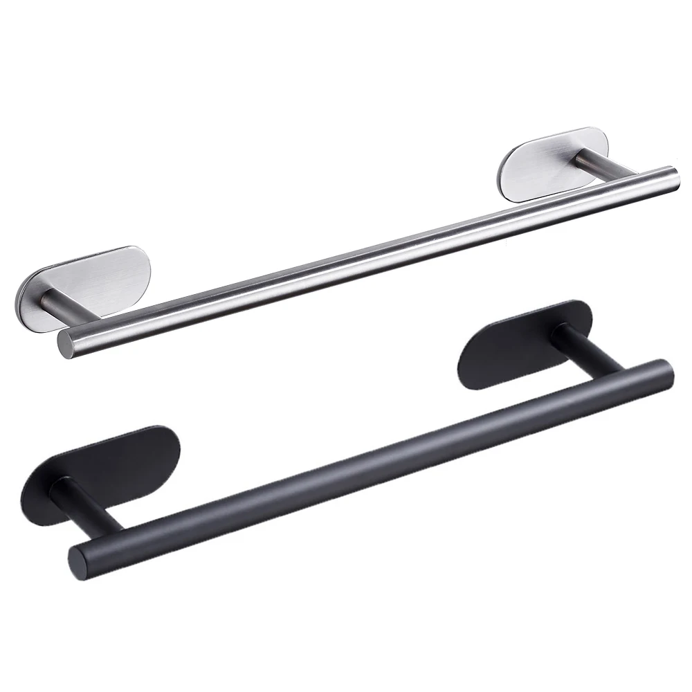 

Towel Rack Self-adhesive Home Stainless Steel No Drilling Modern Round Base Towel Organizer for bathrooms kitchens and laundry