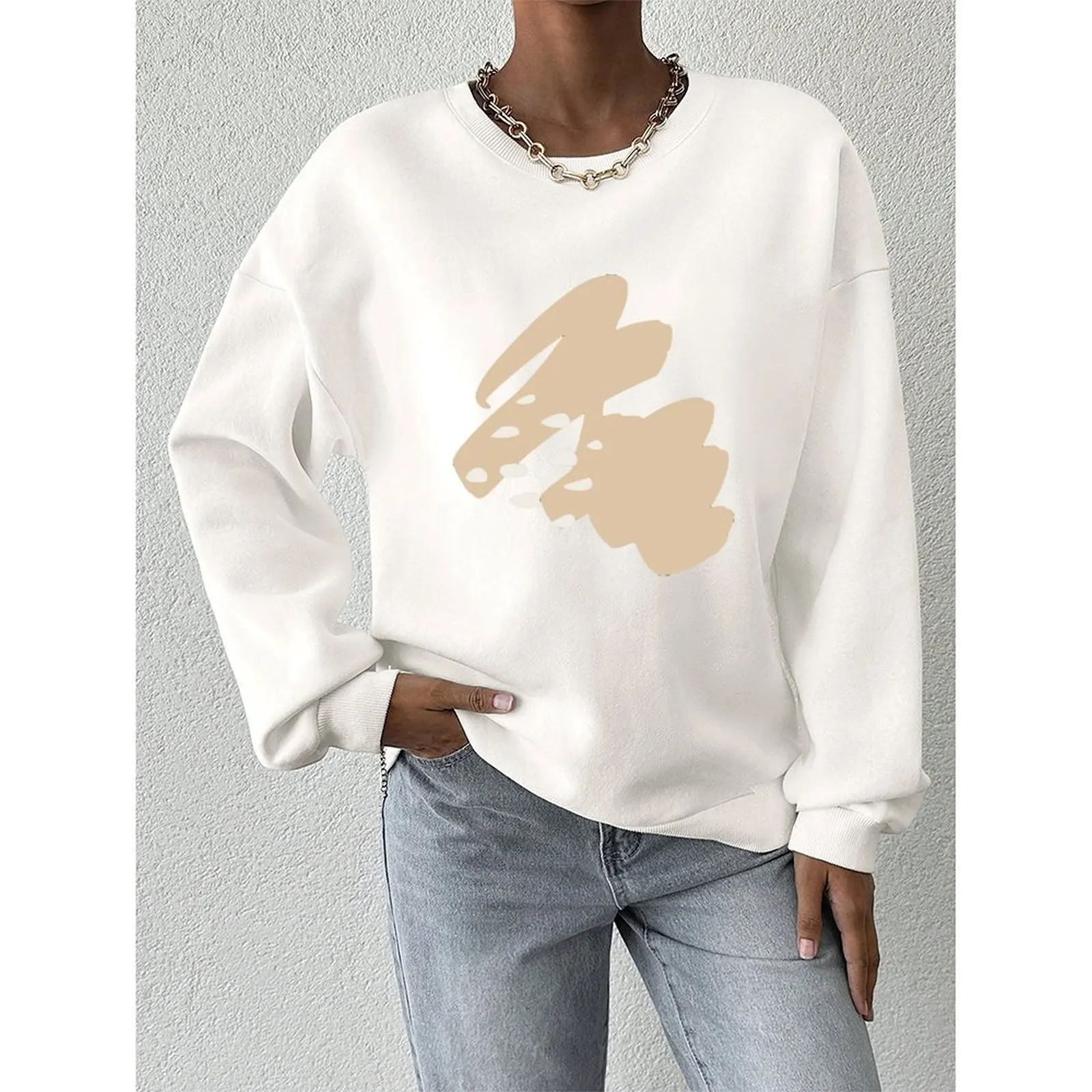 ملابس شتوية غير رسمية للنساء مجموعة بأكمام طويلة ورقبة مستديرة ملابس شتوية للخريف مقاسات متاحة S-2XL حالة جديدة تمامًا #4