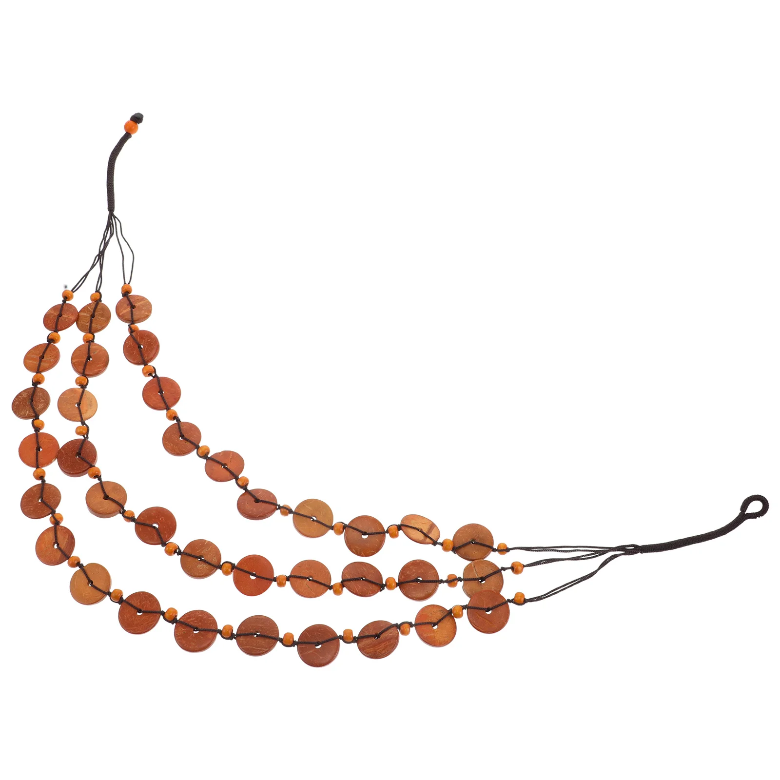 

Coconut Shell Necklace Bohemia Multi Layer Short Button Bead Adjustable Length Women Necklace Strand Beach Wooden Beads