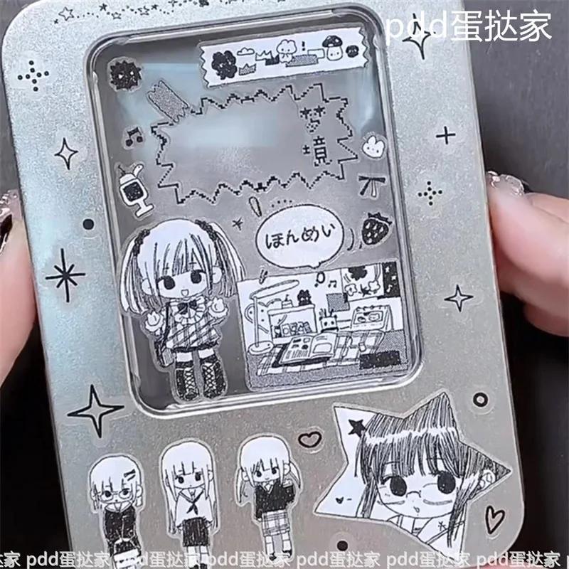 صندوق حديد نافذة على طراز Instagram عالي المظهر، صندوق GuTie، صندوق صغير، نافذة مرئية، تخزين ملصقات قطع الأفلام