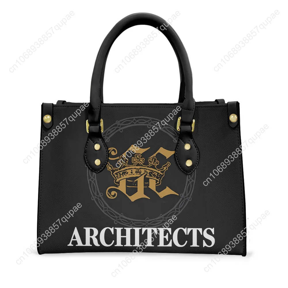 Architects British band Tote Bag Purse Womens Mens Personalized Text Image PU Leather Handbag Business Shopping Gift Bags
