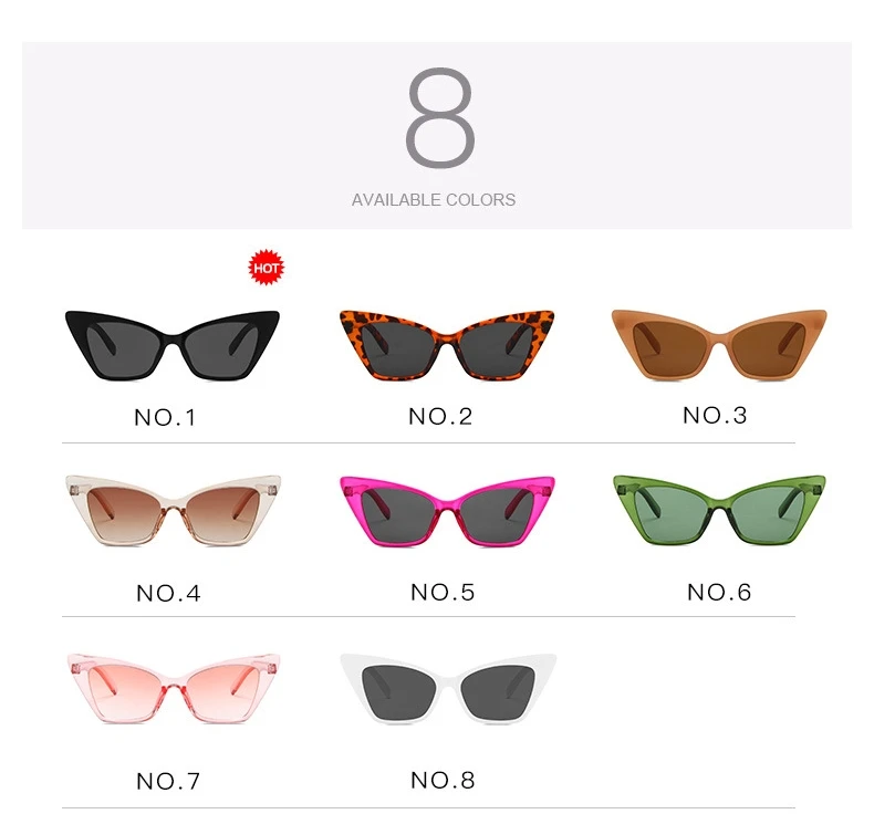 Klassische Vintage Sexy Cat Eye Sonnenbrille Frauen Marke Designer Retro Übergroßen Cateye Weibliche Sonnenbrille UV400 – Detail 6