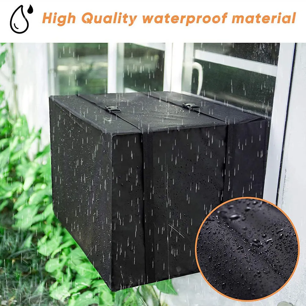 

Черный чехол для кондиционера из прочной ткани Оксфорд, складной дизайн, легкий в использовании, защитный чехол для наружного применения