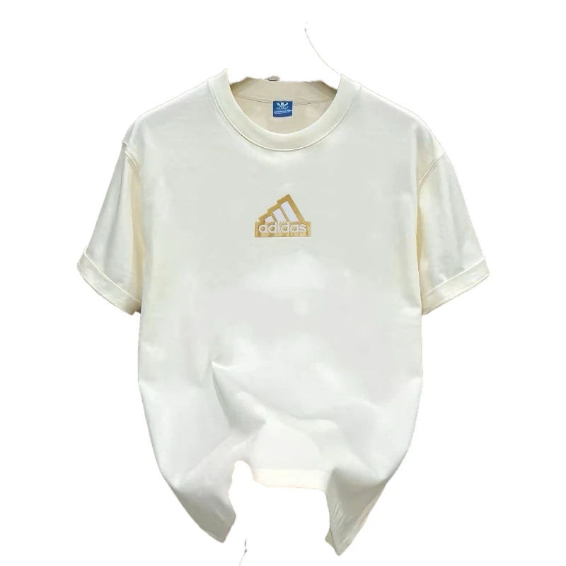

Adidas City Brief T-shirts Unisex style Round neck Straight with short sleeves Fit Summer Gold/White/Black Size-S-XXL