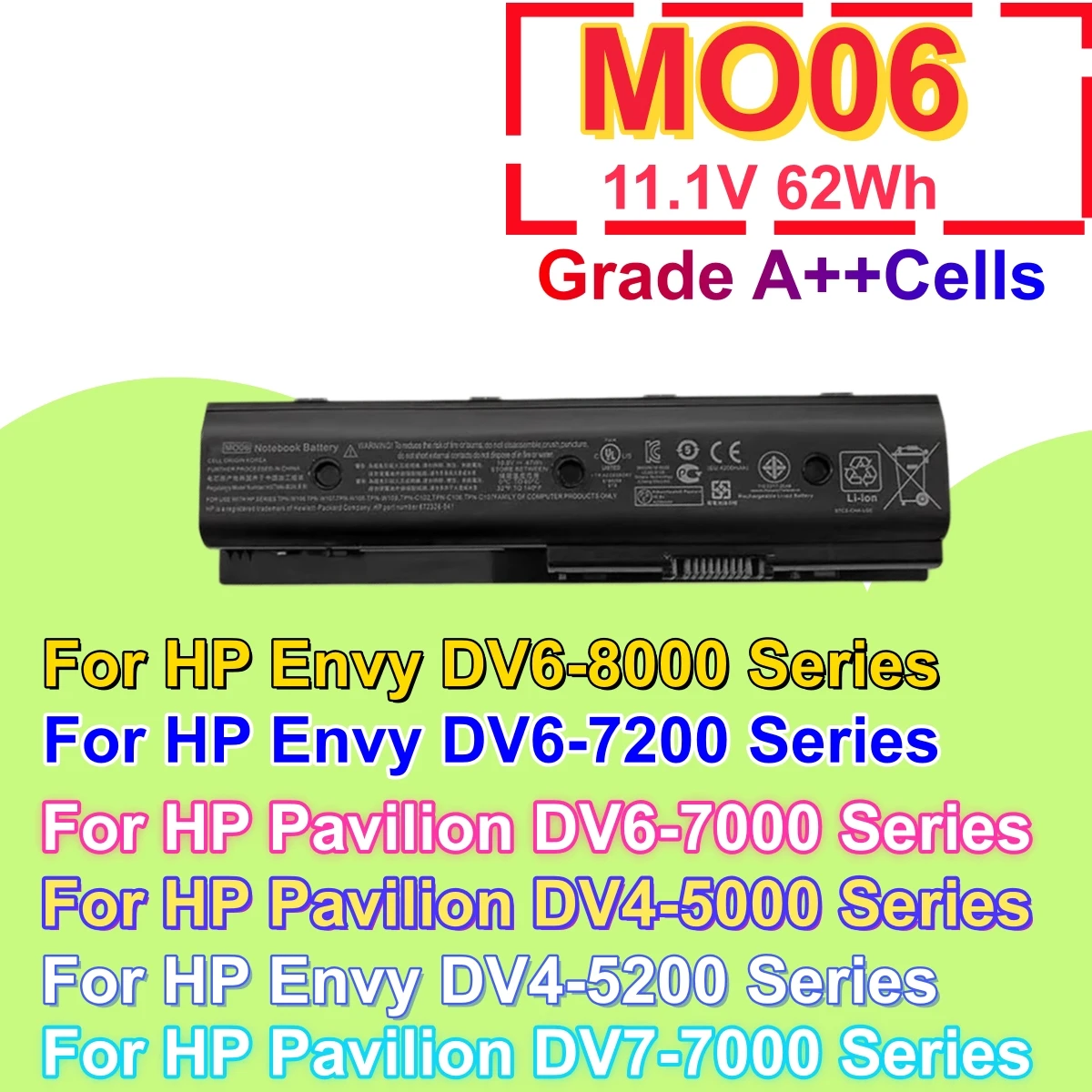 New MO06 Laptop Battery For HP Pavilion DV4-5000 DV6-7000 DV7-7000 Envy M6-1000 M6-1100 MO09 671731-001 HSTNN-LB3P HSTNN-YB3N