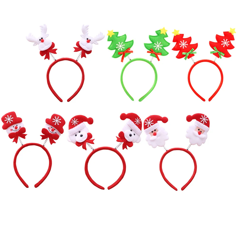 

6Pcs Christmas Hair Hoops Headbands Decorative Elements Hairbands Kids Adults Xmas Hair Decorations Set Christmas Headbands