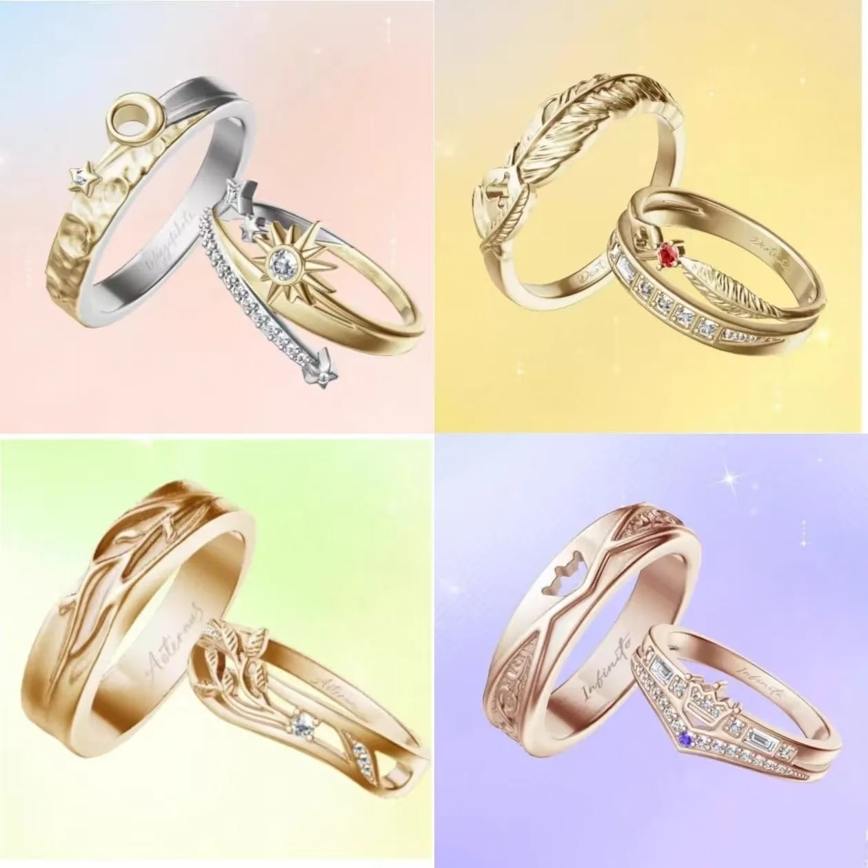 Tears Of Themis 5th Anniversary Wedding Rings Anime Luke Pearce Artem Wing Richard Marius Rings Adjustable Ring Lovers Gifts