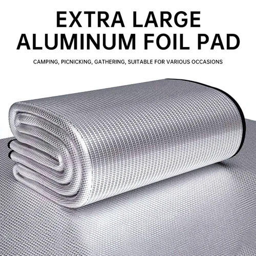 Imagen 1 del producto Estera de papel de espuma para acampar al aire libre, almohadilla portátil a prueba de humedad, estera de playa para Picnic, almohadilla aislante de aluminio para dormir, suministros para acampar