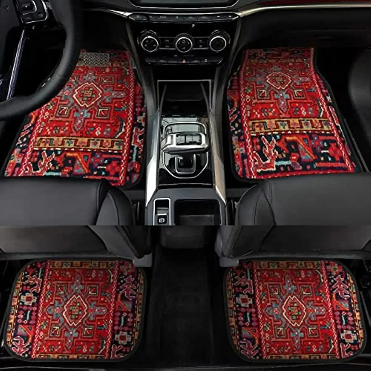 Car Foot Mats Universal Bohemian Style Car Foot Mats Carpet 4 Pieces Dirty Resistant Front and Rear Mats Set Car Accessories