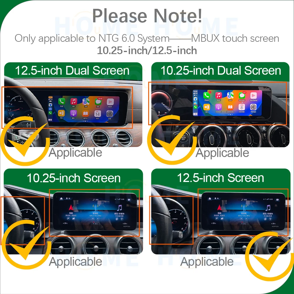 Decodificador de Carplay sem fio para Mercedes Benz, NTG6.0, Caixa do módulo automático Android, A, B, C, E, CLS, GLE, GLA, GLC, GLK, ML, Classe S, Navegação GPS