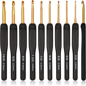 Ergonomic Black Crochet Hook Set 1