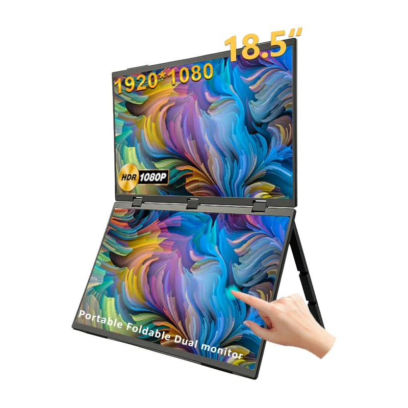 

18,5-дюймовый портативный монитор FHD 1080P с двумя/тремя экранами, USB-C, HD, HDR, складной, для ноутбуков и ПК, игровой, с двойным экраном