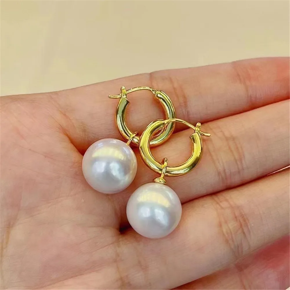 Solid S925 Sterling Silver Earring Settings for DIY, Handmade Material, Fine Jewelry, Finding Accessories, E055, 1 Pair