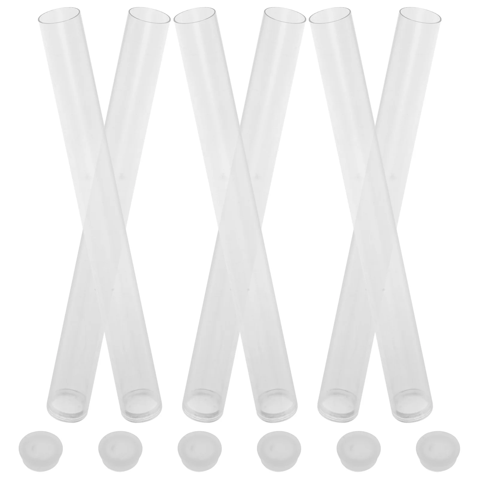 6 Pcs Fragrance Tube Incense Stick Container Package Barrel Holder Transparent Acrylic Storage