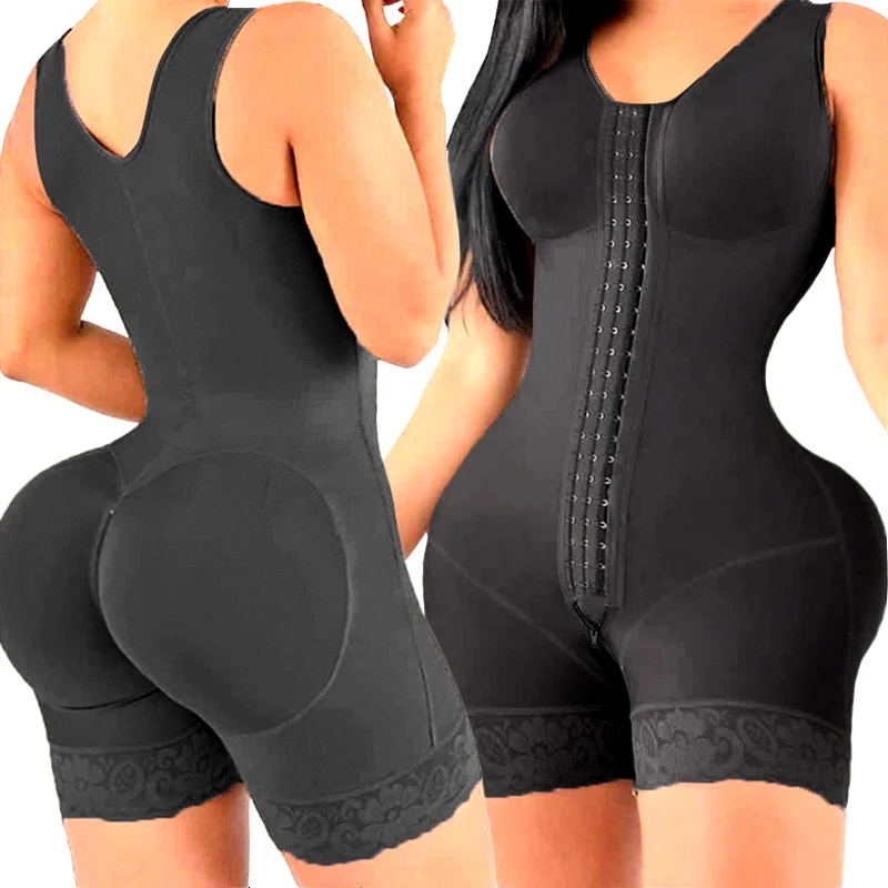 Body sculptant intégral à haute compression, gaine amincissante, corset de maintien de la taille, Fajas colombienne, sous-vêtement à bretelles