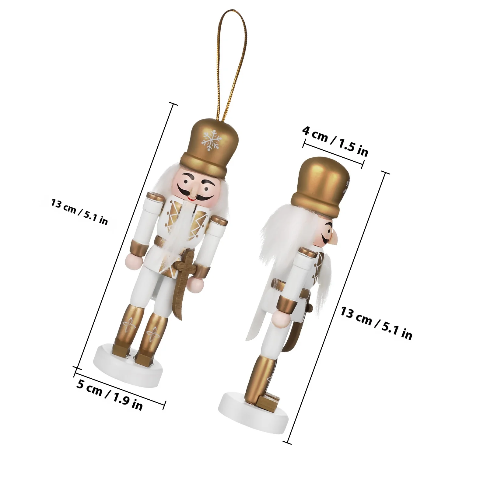 5 Pcs Christmas Nutcrackers Wooden Nutcracker Figure Festival Nutcracker Craft Christmas Nutcracker Soldiers Decoration