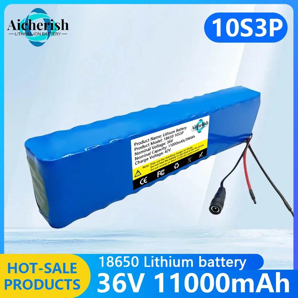 

New 18650 10S3P 36V 11000mAh Lithium Ion Battery Pack with BMS ,for Modified Bicycle Scooter Electric Vehicle Li-ion Battery