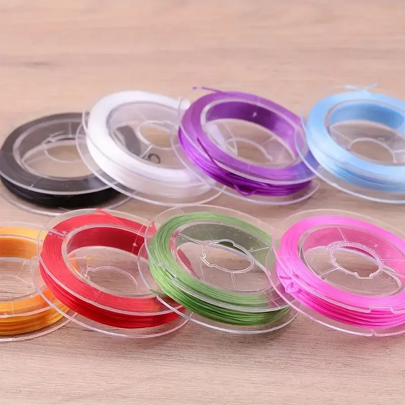 8 Rollen zufällige Farbe Spandex elastischen Perlen faden 1 Rolle ca. 10 Meter für Schmuck Perlen Armbänder machen Bastel bedarf