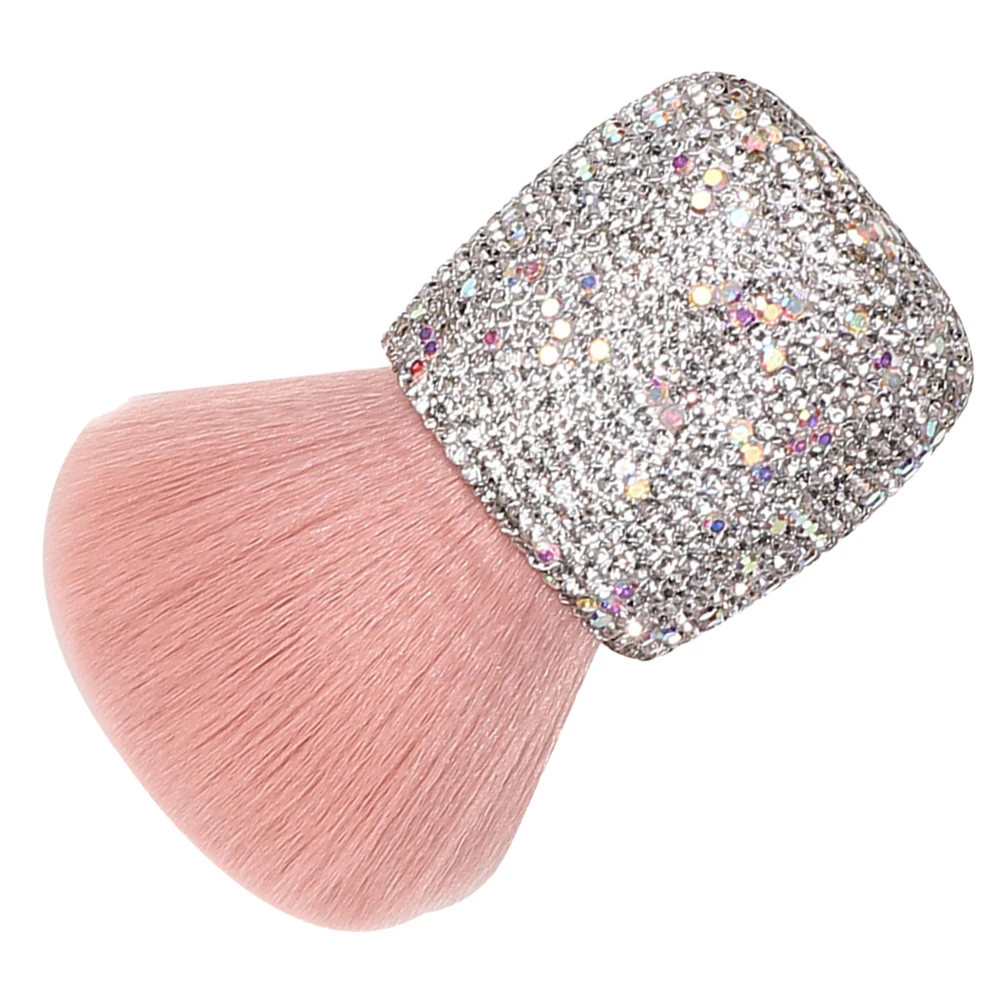 Pilzkopf-Make-up-Pinsel, rosa Strass-Griff, tragbarer Puder-Rougepinsel für die Reise, Gesicht, Mineraleinstellung, Puderanwendung