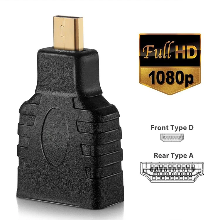 Convertor Conecter HD TV GOLD HDTV-compatible Female to Micro HDTV-compatible Type D Male Adapter F/M