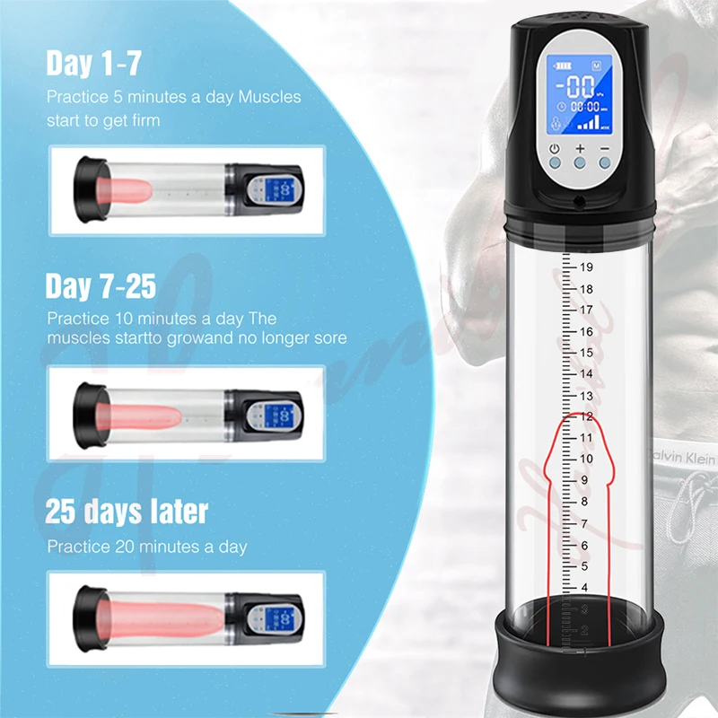 Hannibal LCD Electric Penis Pump Penis Enlargement Extend Pump Penis Trainer Male Masturbators Cup Dick Pump Sex Toys for Men