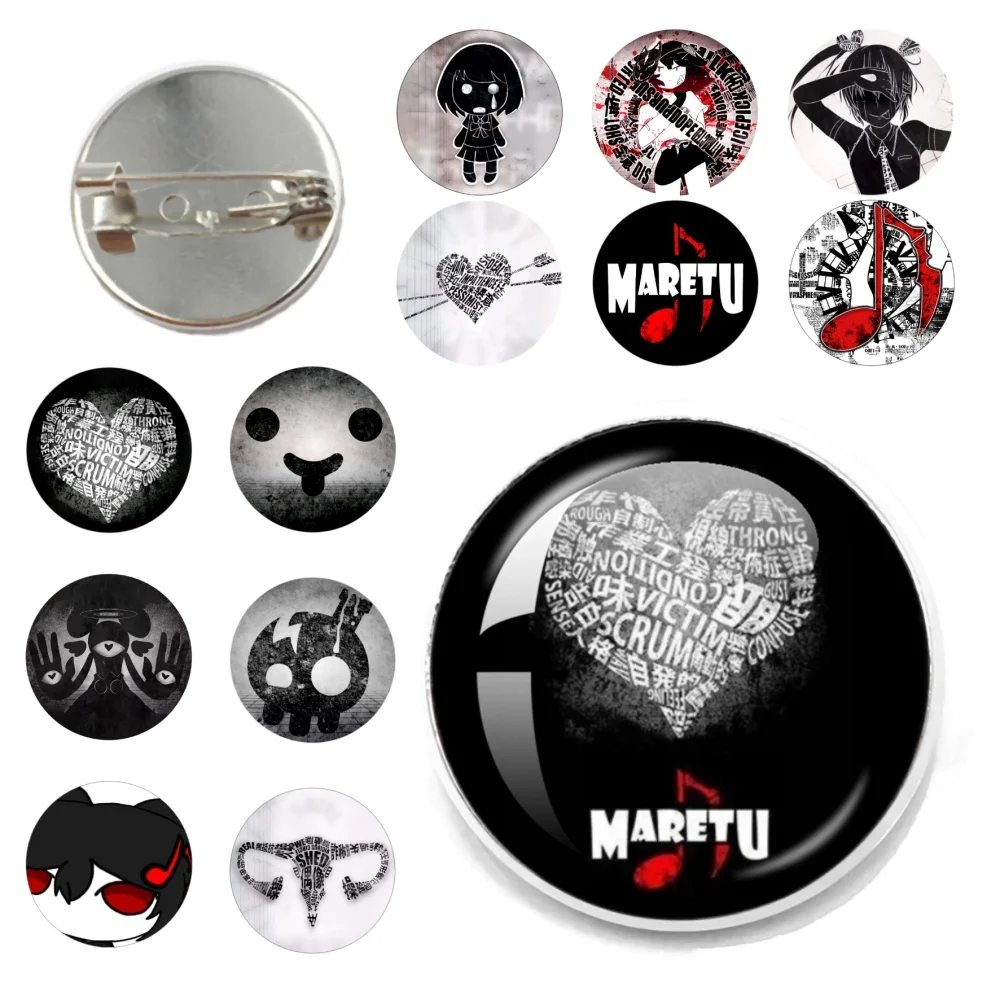 أنا أحب Maretu القلب نمط دبوس معدني الموسيقية ملاحظة الزجاج جولة بروش ظهره شارة ديكور المشجعين الإبداعية جمع الموسيقى هدية #1