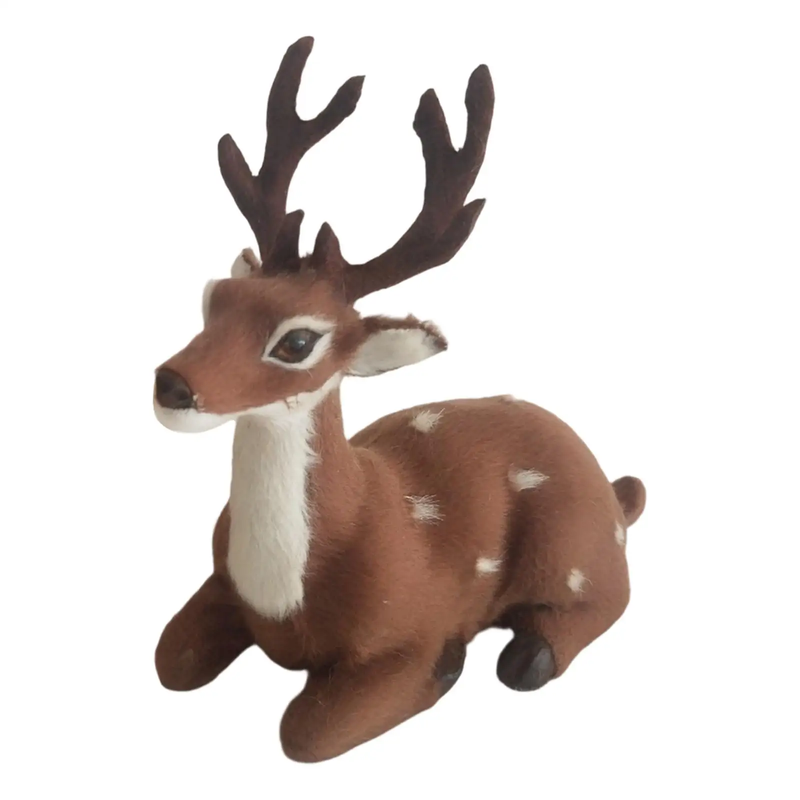 Christmas Deer Figurine Polyethylene Animal Reindeer Ornament Cute Holiday Elk Statue for Home Party Shop Window Display Decor