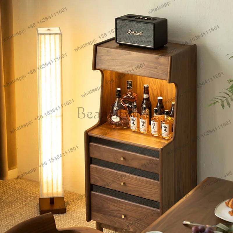 

Black Walnut TV Sideboard Pre-Fashion Dining Side Drawer Storage Cabinet