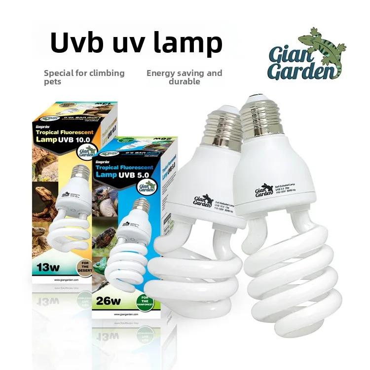 

Giangarden Reptile UVB Spiral Energy-Saving Bulb - Calcium Metabolism Lamp for Bearded Dragons&Succulents-15.0/12.0/10.0/5.0 UVB