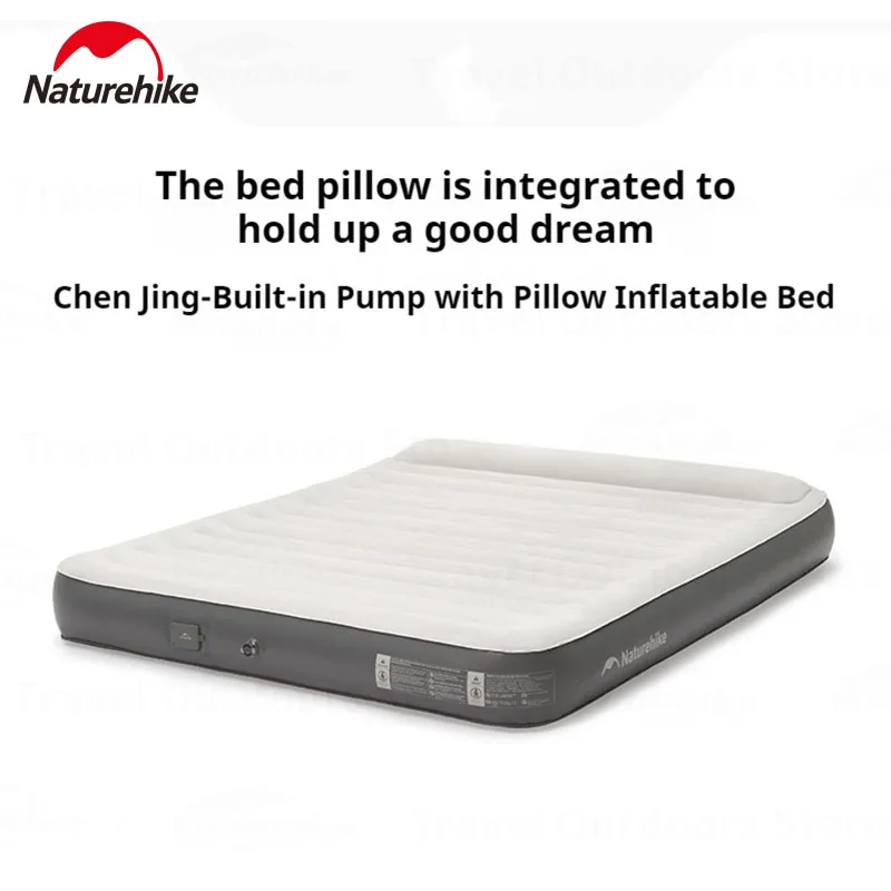

Naturehike Camping Inflatable Mattress PVC Sleeping Pad Air Cushion Pillow 2in1 Outdoor Mat Built In Air Pump Rapid Inflation