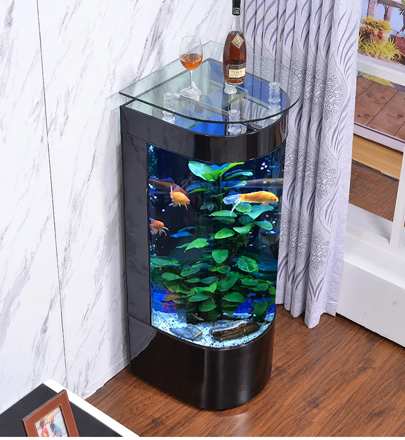 Aquarium, small living room, household large ecological goldfish tank, glass landscaping decoration