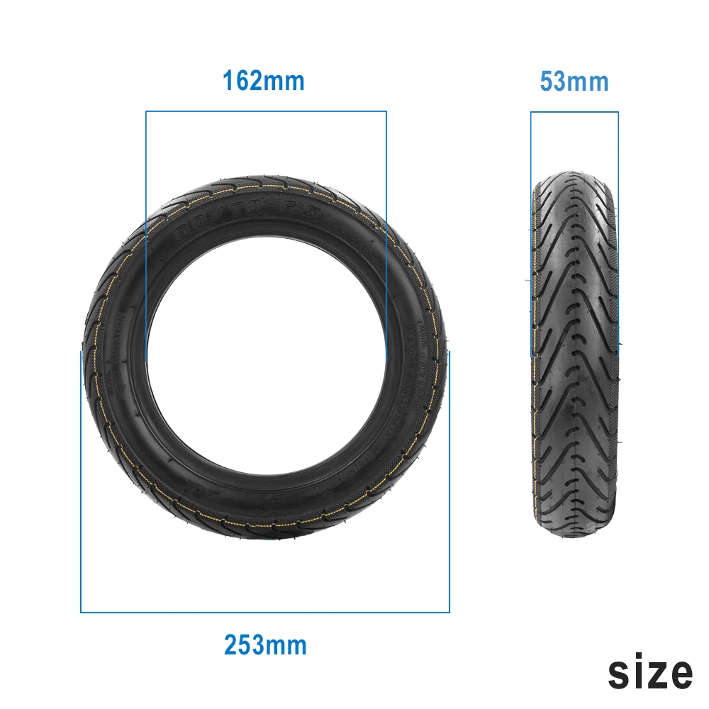 60/70-6.5 Tubeless Tire for Ninebot Max G30 G30D G30LP Electric Scooter 10 Inch Vacuum Tire Front and Rear Tyres with Nozzle