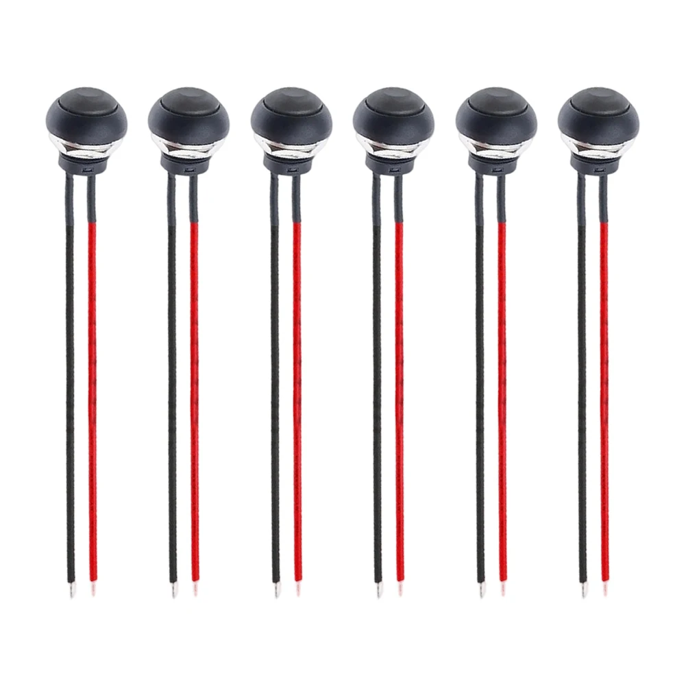 Set of 6 12MM Momentary Push Button Switches with 125VAC 3A Rating for Use in Light Duty Motor Controls and Sensors