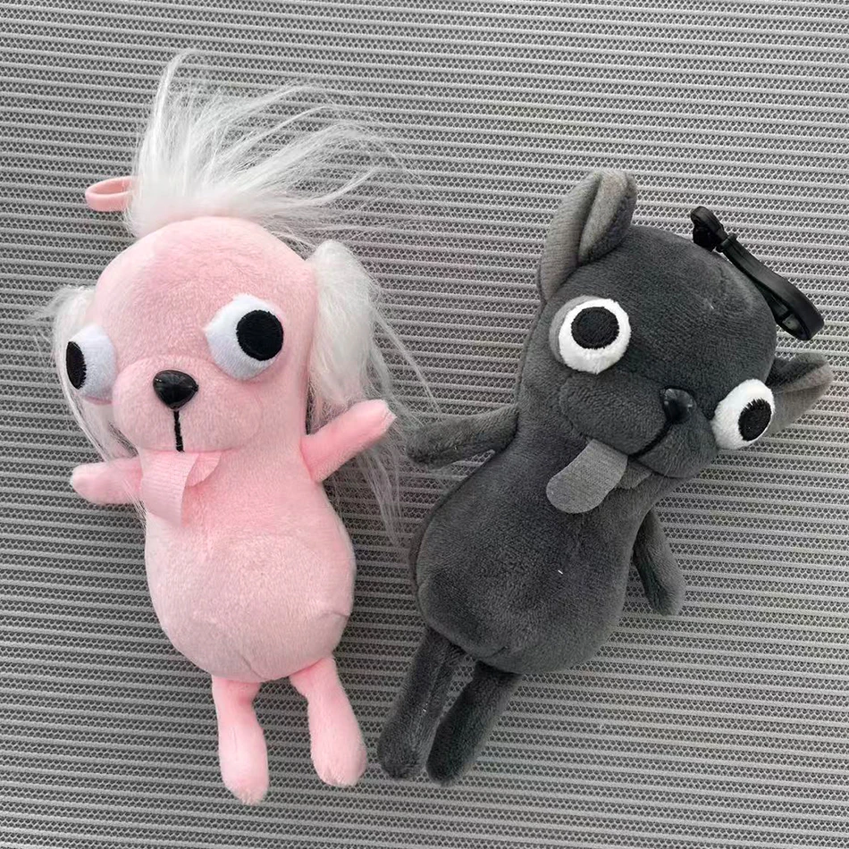 봉제 인형 치와와 핑크/그레이 플러시 장난감 강아지 펫 키체인 펜던트 봉제 인형 리얼리스틱 귀여운 치와와 플러시 어린이 장난감