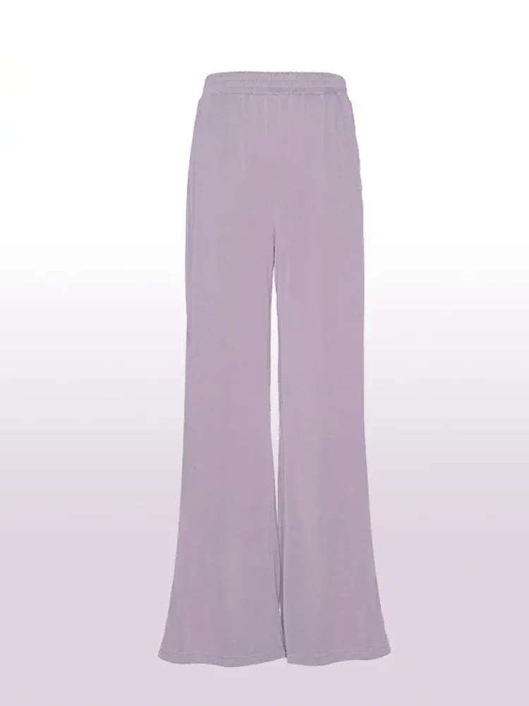Solid Color High Waist Loose Wide Leg Pants for Women Ballet Dance Performance Practice Trousers Flowing Silhouette Trousers