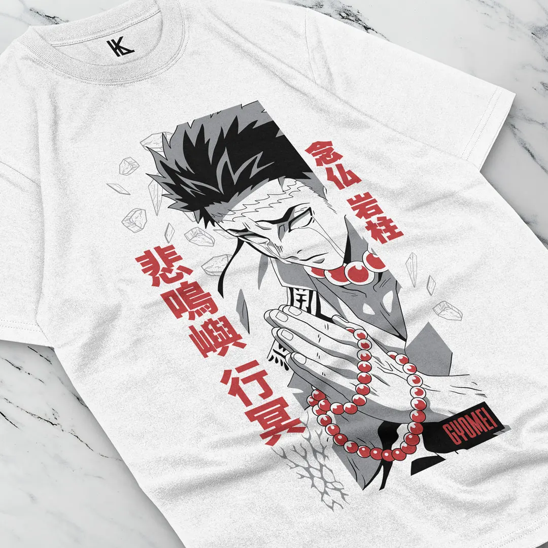 Gyomei Himejima T-Shirt Stone Hashira Horror Anime Pillar Demon Slayer Gift Tee