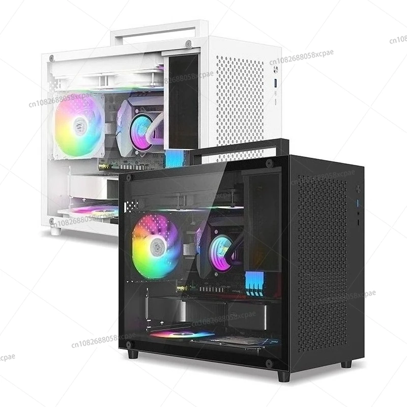 

S9 Chassis M-ATX Computer Desktop Empty Main Case White 240 Water Cooled Side Transparent Portable Mini Desktop