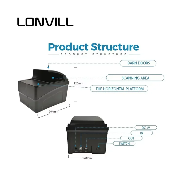 OEM OT11 ตรวจสอบความปลอดภัย Kiosk ID Card Scanner เครื่องอ่านหนังสือเดินทางสนามบิน OCR MRZ Passport Scanner