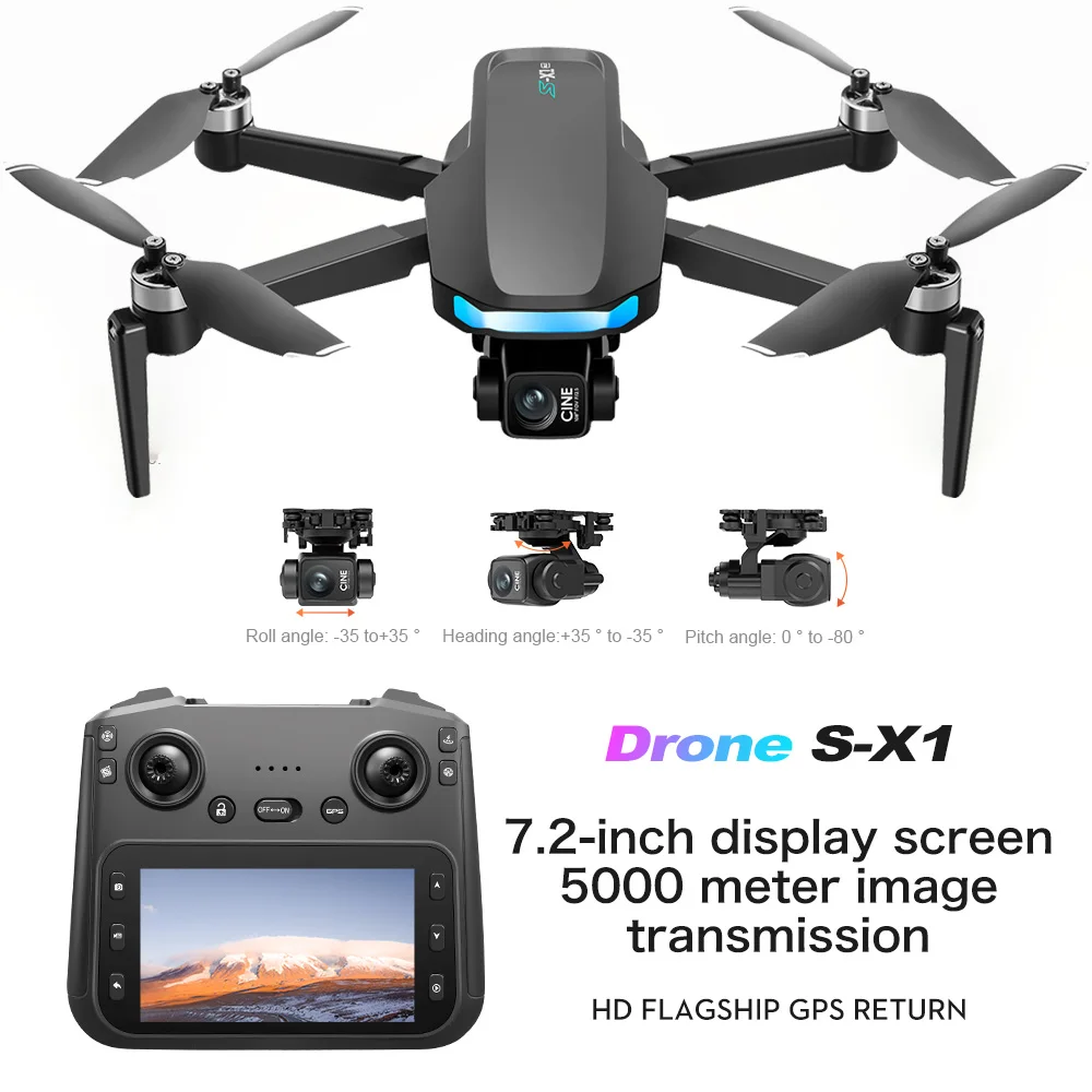 Professional FPV Dron 8K GPS Drone with 4K Camera 3-Axis Gimbal 4.5 Screen RC Quadcopter Aerial Photography Remote Control Toys