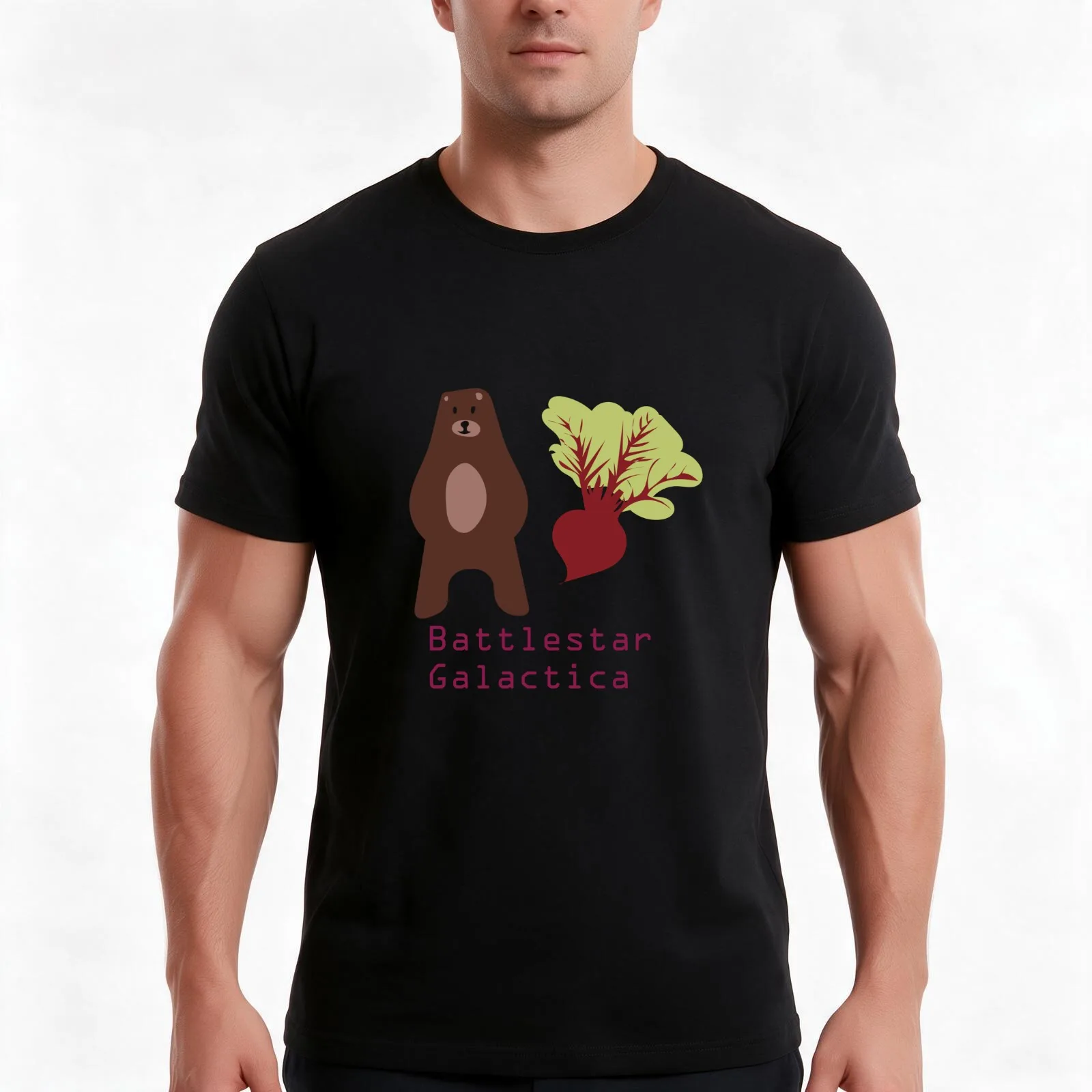 Bears, Beets, Battlestar Galactica T-Shirt, Summer Casual Cotton Tee, Oversized Streetwear Tops, Vintage Graphic Print