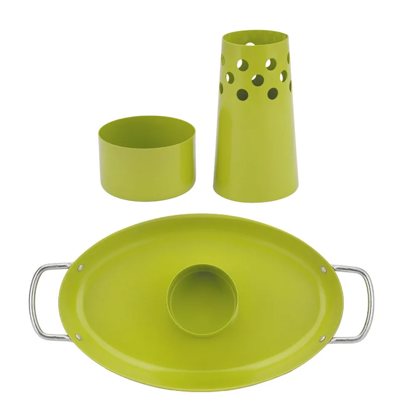 Sartén para parrilla desmontable, soporte redondo antiadherente para asar pollo, accesorios verticales para barbacoa