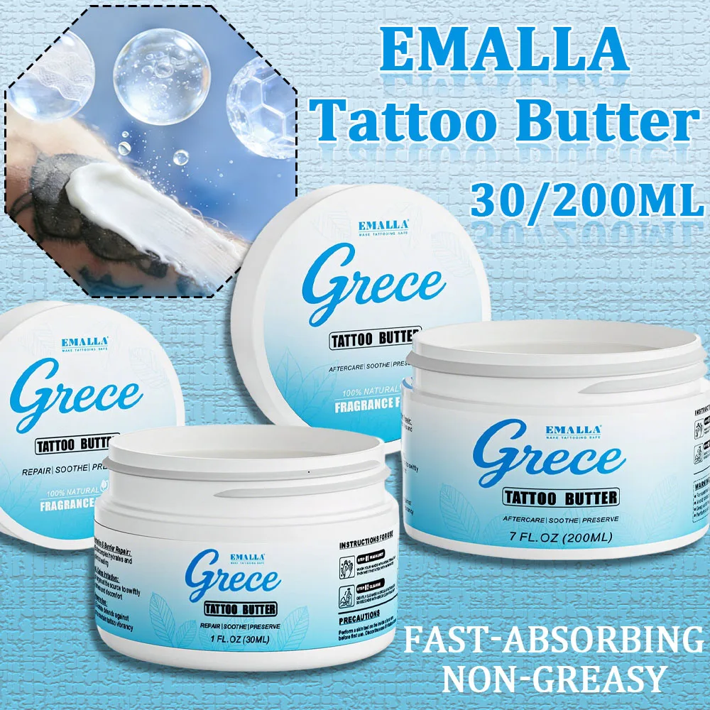 

EMALLA Tattoo Butter for Before During and After Tattoo Process Plant-based Vegan Formula Deeply Hydrates Healthy Skin Healing