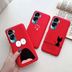 For Honor 90 Lite Honor90 Pro 5G Case Silicone Soft Cute Cat Cartoon Bumper Funda Coque For Honor 90 Pro 90Lite Protective Cover