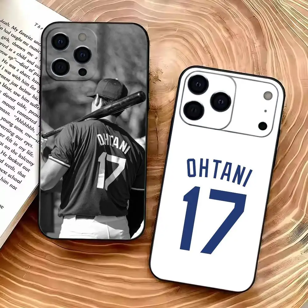 S-Shohei Ohtani 17 Baseball Phone Case For iPhone 12 13 14 15 16 17 Pro Max, Lightweight and practical Soft Black Cover