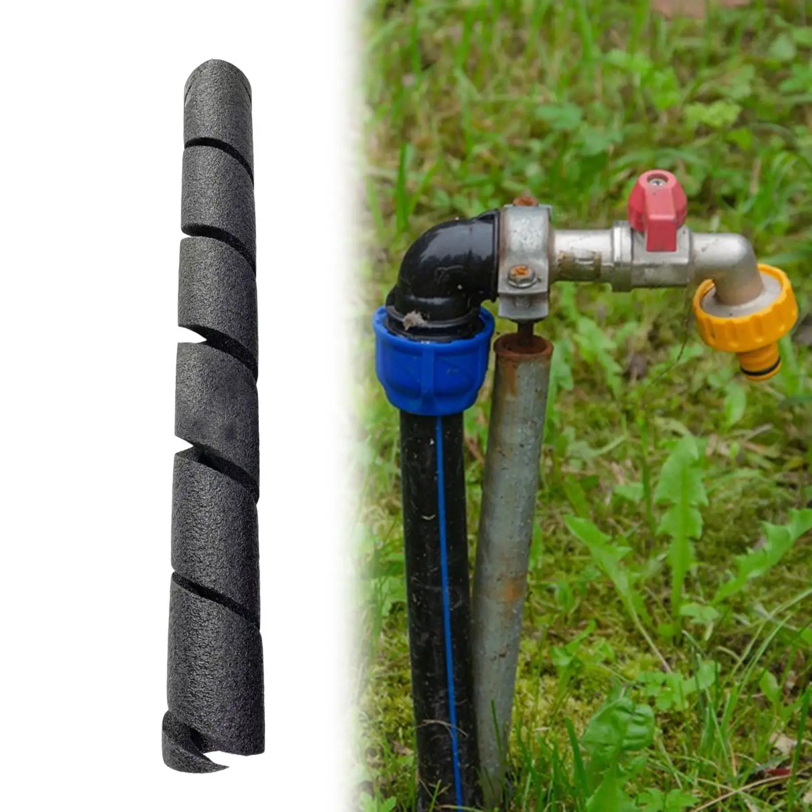 

Pipe Insulation Foam Tube Black Heat Preservation Reduce Heat Loss Foam Tubing for Garden Winterizing Water Pipe Winter Plumbing